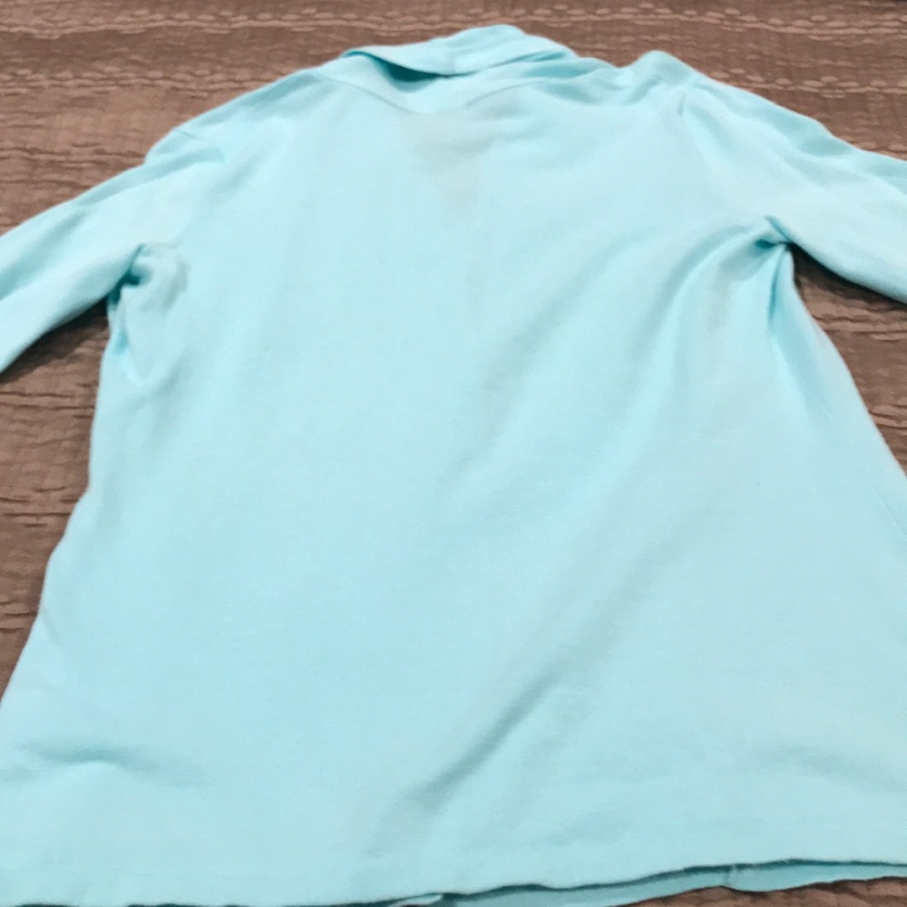 Talbots sweater, light aqua, Pima cotton, P - Picture 8 of 8